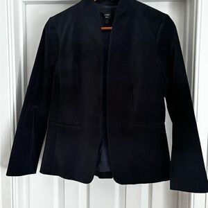 J. Crew Black Velvet Open-Front Blazer
